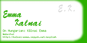 emma kalnai business card