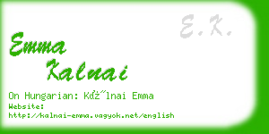 emma kalnai business card